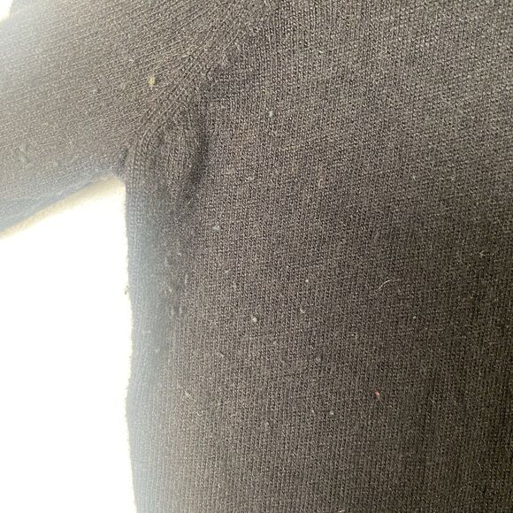 LOFT Black Sweater Beaded Peter Pan Collar Keyhole Back Size M - Picture 10 of 13